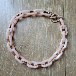 Michael Kors Rose Gold & Pale Pink Chunky Chain Necklace